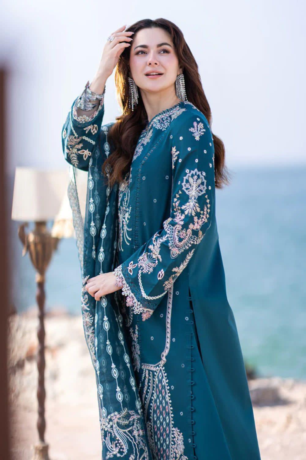 QALAMQAR lawn embroidered luxury patch work unstitched 3pc✓