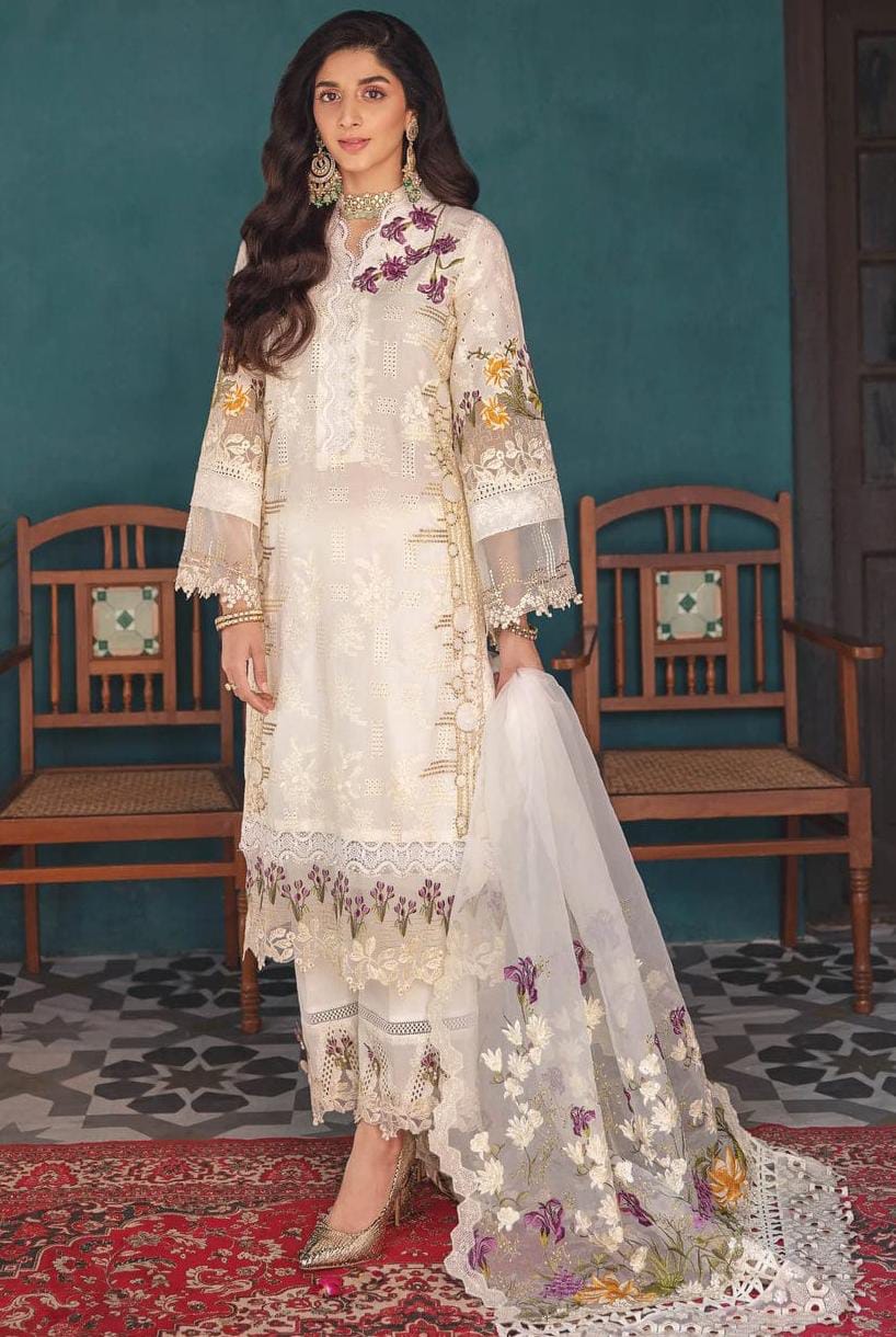 ELAF chikankari cotton embroidered luxury unstiched 3pc✓