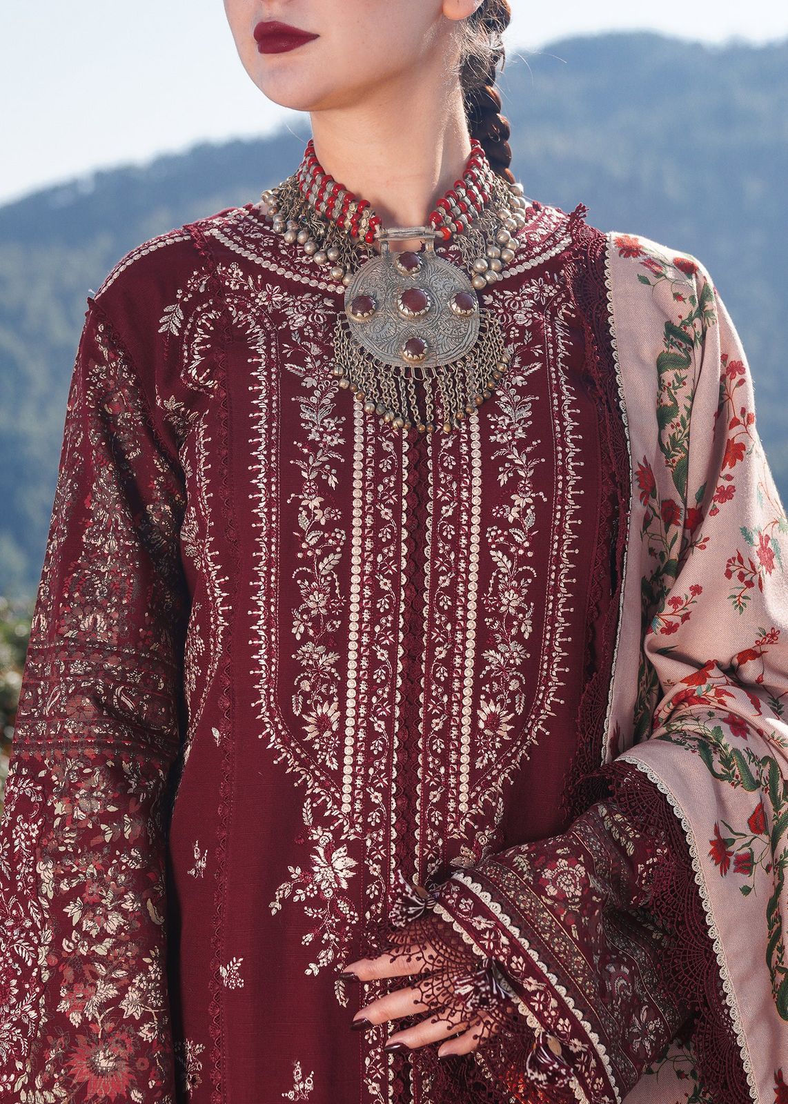 HUSSAIN REHAR lawn embroidered luxury patch work unstitched 3pc✓